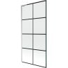 Mexen Next L Bath Screen 1-Panel 90 x 150 cm, Black Grid, Chrome - 895-090-000-03-77-01