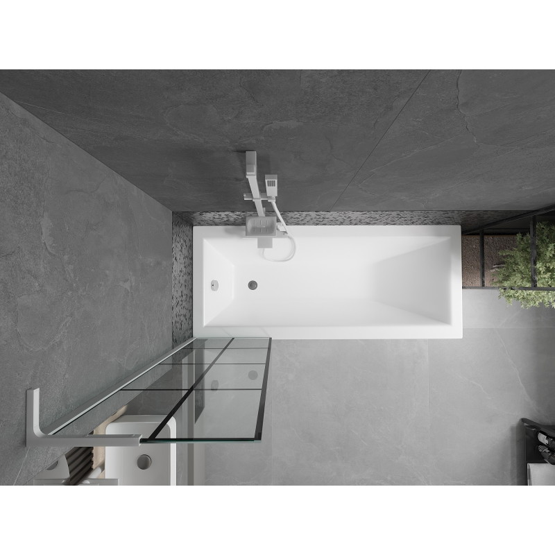 Mexen Next L vannitoa sein 1-paneelne 50 x 150 cm, must ruudustik, valge - 895-050-000-03-77-20