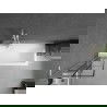 Mexen Next L Badewannenabtrennung 1-flügelig 50 x 150 cm, schwarzes Muster, weiß - 895-050-000-03-77-20