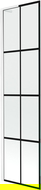 Mexen Next L divisória de banho de 1 parte, 50 x 150 cm, grade preta, branco - 895-050-000-03-77-20