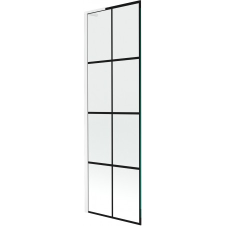 Mexen Next L Badewannenfaltwand 1-flügelig 60 x 150 cm, schwarzes Muster, weiß - 895-060-000-03-77-20