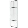 Mexen Next L bath screen 1-wing 60 x 150 cm, black grid, white - 895-060-000-03-77-20