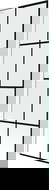 Mexen Next L bath screen 1-wing 60 x 150 cm, black grid, white - 895-060-000-03-77-20