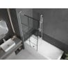 Paravent baignoire Mexen Next L 1-volet 80 x 150 cm, motif noir, blanc - 895-080-000-03-77-20