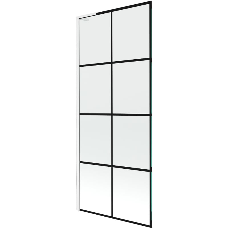 Mexen Next L vannisein 1-labaline 80 x 150 cm, must ruudustik, valge - 895-080-000-03-77-20