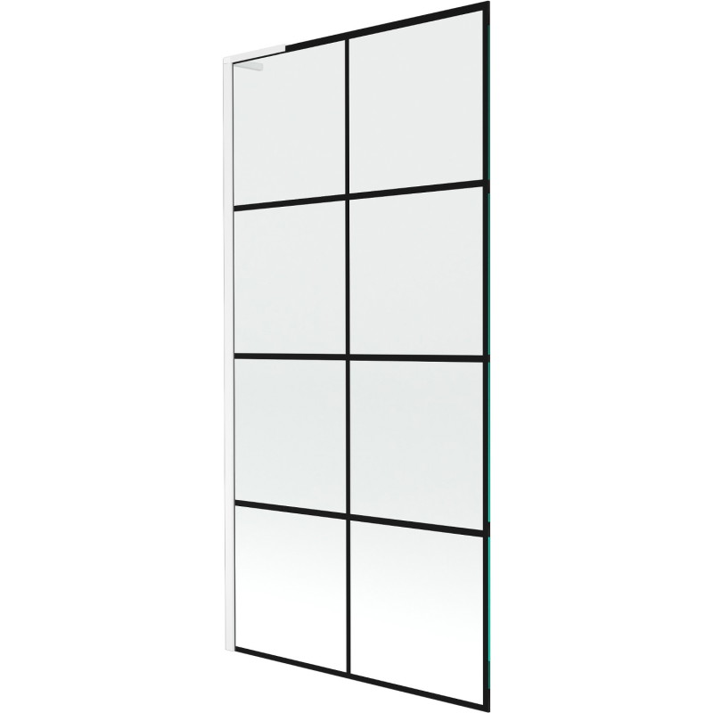 Mexen Next L vanniepaneel 1-labaline 90 x 150 cm, must ruudustik, valge - 895-090-000-03-77-20
