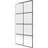 Mexen Next L Badewannenabtrennung 1-flügelig 90 x 150 cm, schwarzes Muster, weiß - 895-090-000-03-77-20
