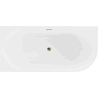 Mexen Mia free-standing left corner bath 150 x 75 cm, white, overflow gold - 52691507500L-50