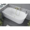 Baignoire Mexen Mia asymétrique gauche 150 x 75 cm, blanche, évacuation dorée - 52691507500L-50