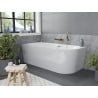 Baignoire Mexen Mia asymétrique gauche 150 x 75 cm, blanche, évacuation dorée - 52691507500L-50