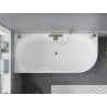 Baignoire Mexen Mia asymétrique gauche 150 x 75 cm, blanche, évacuation dorée - 52691507500L-50