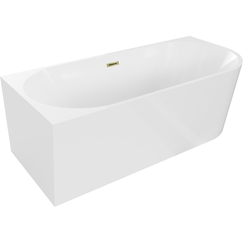 Mexen Mia vann vaba seisev nurgeline vasak 150 x 75 cm, valge, ülevool kuldne - 52691507500L-50