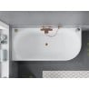 Mexen Mia freistehende linke Eckbadewanne 150 x 75 cm, weiß, mit roségoldem Überlauf - 52691507500L-60