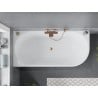 Mexen Mia freistehende Eckbadewanne links 150 x 75 cm, weiß, gebürsteter Messingüberlauf - 52691507500L-65