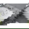 Mexen Mia vrijstaande hoekbad links 150 x 75 cm, wit, overloop gun gray geborsteld - 52691507500L-66