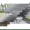 Mexen Mia freistehende Eckbadewanne links 150 x 75 cm, weiß, Überlauf schwarz - 52691507500L-70
