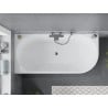 Mexen Mia freistehende Links-Eckbadewanne 150 x 75 cm, weiß, mit Überlauf Gun Gray gebürstet - 52691507500L-66