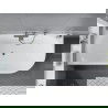 Mexen Mia vrijstaande hoekbad links 150 x 75 cm, wit, overloop gun gray geborsteld - 52691507500L-66
