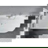 Mexen Mia vrijstaande hoekbad links 150 x 75 cm, wit, geborsteld nikkel overloop - 52691507500L-97