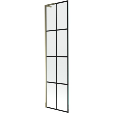 Mexen Next L vanniseinavahe uks 1-lehega 50 x 150 cm, must ruudustik, kuldne - 895-050-000-03-77-50