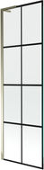 Mexen Next L parawan nawannowy 1-skrzydłowy 60 x 150 cm, czarna kratka, złoty - 895-060-000-03-77-50