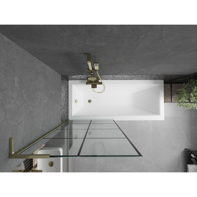Mexen Next L vannisirm 1-leheline 80 x 150 cm, must ruudustik, kuldne - 895-080-000-03-77-50