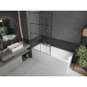 Mexen Next L vannitoa paravann 1-tiivaline 100 x 150 cm, must ruudustik, kuldne - 895-100-000-03-77-50