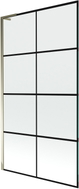 Mexen Next L vannitoa paravann 1-tiivaline 100 x 150 cm, must ruudustik, kuldne - 895-100-000-03-77-50