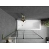 Mexen Next L vannitoa paravann 1-tiivaline 100 x 150 cm, must ruudustik, kuldne - 895-100-000-03-77-50
