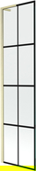 Mexen Next L 1-wing bath shower screen 50 x 150 cm, black grid, brushed gold - 895-050-000-03-77-55