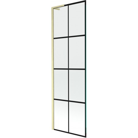 Mexen Next L vanni ekraan 1-tiivaline 60 x 150 cm, must ruudustik, kuldne harjatud - 895-060-000-03-77-55