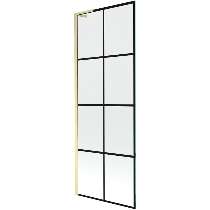 Mexen Next L jednostranična tuš paravana 70 x 150 cm, crna mreža, zlatna brušena - 895-070-000-03-77-55