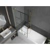 Paroi de baignoire Mexen Next L, 1 volet, 80 x 150 cm, motif noir, or brossé - 895-080-000-03-77-55