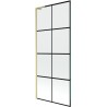 Mexen Next L 1-wing Bath Screen 80 x 150 cm, Black Grid, Brushed Gold - 895-080-000-03-77-55