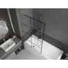 Paroi de baignoire Mexen Next L 1 volet 100 x 150 cm, motif noir, doré brossé - 895-100-000-03-77-55