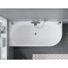 Mexen Mia freistehende linksseitige Badewanne 150 x 75 cm, weiß/schwarz, Überlauf chrom - 52691507575L-01