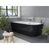 Mexen Mia freestanding corner bathtub left 150 x 75 cm, white/black, gold overflow - 52691507575L-50