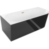 Mexen Mia freestanding corner left bathtub 150 x 75 cm, white/black, brushed copper overflow - 52691507575L-65