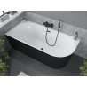 Mexen Mia vabadalt seisev nurgavann, vasak 150 x 75 cm, valge/must, must ülevool - 52691507575L-70