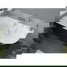 Mexen Mia vrijstaande hoekbadkuip links 150 x 75 cm, wit/zwart, overloop geborsteld nikkel - 52691507575L-97
