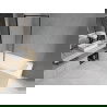 Mexen Vega rechteckige Badewanne 150 x 70 cm mit Verkleidung und 1-flügeliger Abtrennung 70 cm, schwarzes Muster - 550115070X93?