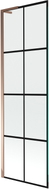 Mexen Next L parawan nawannowy 1-skrzydłowy 60 x 150 cm, czarna kratka, różowe złoto - 895-060-000-03-77-60