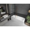 Paroi pour baignoire Mexen Next L 1 battant 70 x 150 cm, motif noir, or rose - 895-070-000-03-77-60