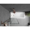 Mexen Next L vanniparavann 1-osaline 70 x 150 cm, must ruudustik, roosa kuld - 895-070-000-03-77-60