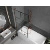 Mexen Next L paroi de baignoire 1-volet 80 x 150 cm, motif noir, or rose - 895-080-000-03-77-60