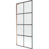 Mexen Next L parawan nawannowy 1-skrzydłowy 80 x 150 cm, czarna kratka, różowe złoto - 895-080-000-03-77-60