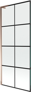 Mexen Next L vannitoa vahesein, 1-osaline, 80 x 150 cm, must ruudustik, roosa kuld - 895-080-000-03-77-60
