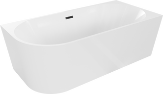 Mexen Mia vann vabaltseisev nurkne parem 150 x 75 cm, valge, must ülevool - 52691507500P-70