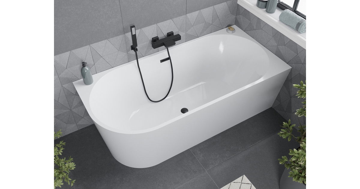 Mexen Mia wanna wolnostojąca narożna prawa 150 x 75 cm, biała