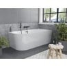 Mexen Mia freestanding corner bathtub right 150 x 75 cm, white, black overflow - 52691507500P-70